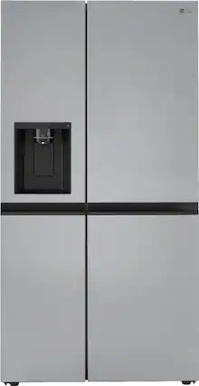 Front. LG - 27.2 Cu. Ft. Side-by-Side Refrigerator with SpacePlus Ice - PrintProof Stainless Steel.