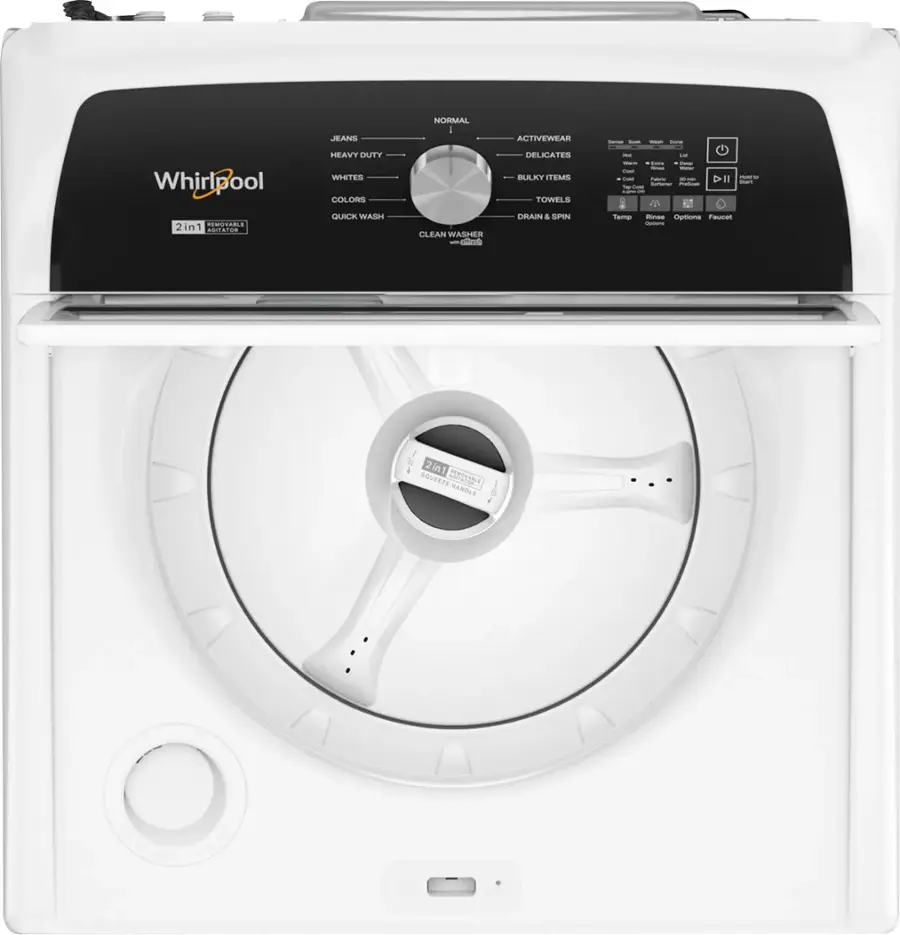 Alt View 2. Whirlpool - 4.7-4.8 Cu. Ft. Top Load Washer with 2 in 1 Removable Agitator - White.