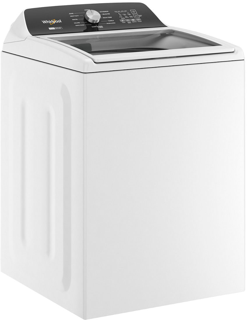 Angle View: Whirlpool - 4.7-4.8 Cu. Ft. Top Load Washer with 2 in 1 Removable Agitator - White