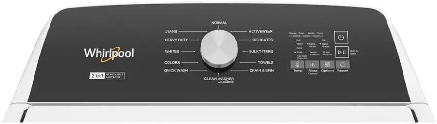 Alt View 12. Whirlpool - 4.7-4.8 Cu. Ft. Top Load Washer with 2 in 1 Removable Agitator - White.