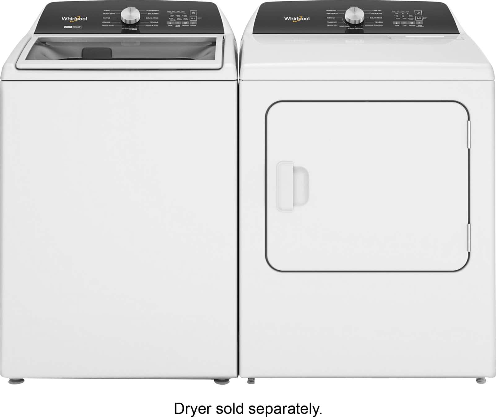 Alt View 19. Whirlpool - 4.7-4.8 Cu. Ft. Top Load Washer with 2 in 1 Removable Agitator - White.