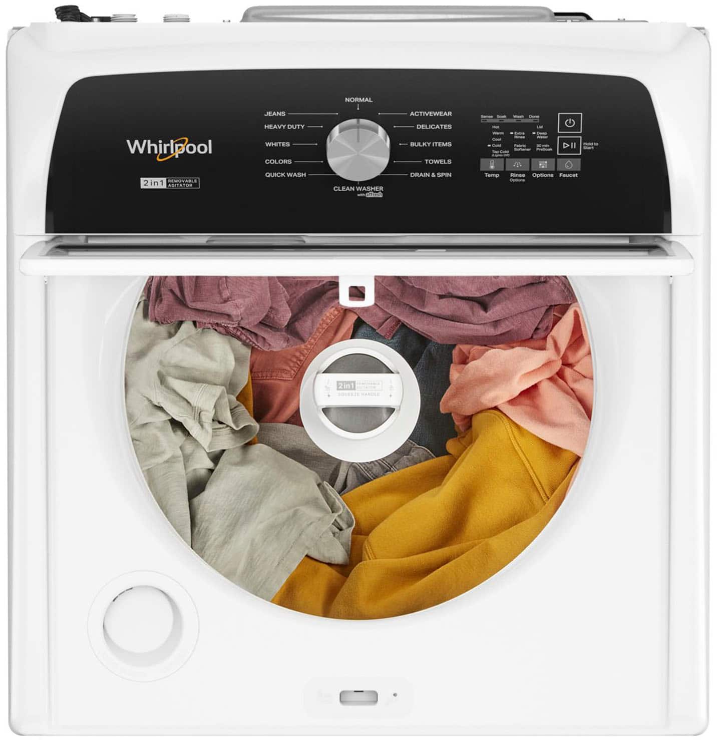 Alt View 11. Whirlpool - 4.7-4.8 Cu. Ft. Top Load Washer with 2 in 1 Removable Agitator - White.