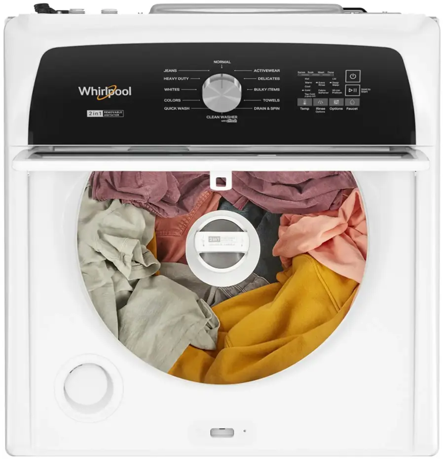 Alt View 11. Whirlpool - 4.7-4.8 Cu. Ft. Top Load Washer with 2 in 1 Removable Agitator - White.