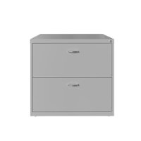 Space Solutions Home Office Style Lateral File Cabinet, 30 in. Wide, 2 Drawer, Arctic Silver - Arctic Silver - Front_Zoom