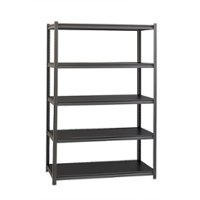 Space Solutions - 3200 Riveted Steel Shelving 5-Shelf Unit, 18D x 48W x 72H - Gunmetal Gray - Black - Front_Zoom