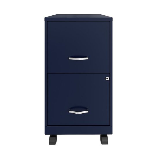 Front Zoom. Space Solutions - 18" 2 Drawer Mobile Smart Vertical File Cabinet - Navy.