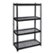 Angle. Space Solutions - 2300 Riveted Steel Wire Deck Shelving 4-Shelf Unit, 18D x 36W x 60H - Black.