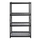 Front. Iron Horse - 2300 Riveted Steel Wire Deck Shelving 4-Shelf Unit, 18D x 36W x 60H - Black.