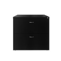 Space Solutions - Home Office Style Lateral File Cabinet, 30 in. Wide, 2 Drawer - Black - Front_Zoom