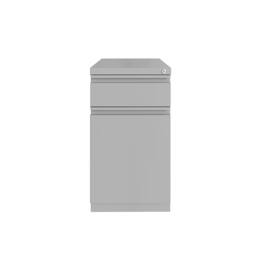 Hirsh - 20-inch Deep Mobile Pedestal File 2-Drawer Box-Backpack with Full Width Pull - Arctic Silver