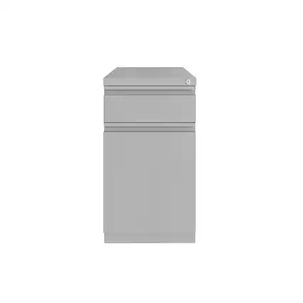 Front. Hirsh - 20-inch Deep Mobile Pedestal File 2-Drawer Box-Backpack with Full Width Pull - Arctic Silver.