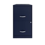 Front Zoom. Space Solutions - 18in. 2 Drawer Metal File Cabinet - Navy.