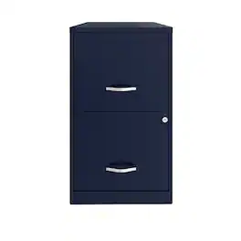 Space Solutions - 18in. 2 Drawer Metal File Cabinet - Navy