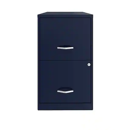 Front. Space Solutions - 18in. 2 Drawer Metal File Cabinet - Navy.