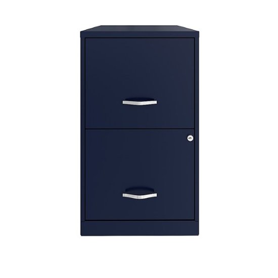 Front Zoom. Space Solutions - 18in. 2 Drawer Metal File Cabinet - Navy.