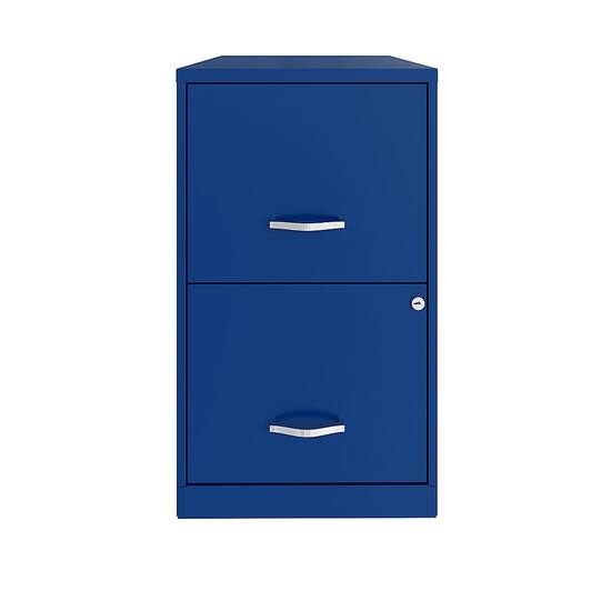 Space Solutions 18in. 2 Drawer Metal File Cabinet Classic Blue