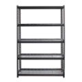 Front Zoom. Space Solutions - 2300 Riveted Wire Deck Shelving, 5-Shelf, 18Dx48Wx72H - Black.