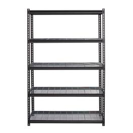 Iron Horse - 2300 Riveted Wire Deck Shelving, 5-Shelf, 18Dx48Wx72H - Black