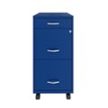 Front Zoom. Space Solutions - 18" Deep 3 Drawer Mobile Metal File Cabinet with Pencil Drawer - Classic Blue.