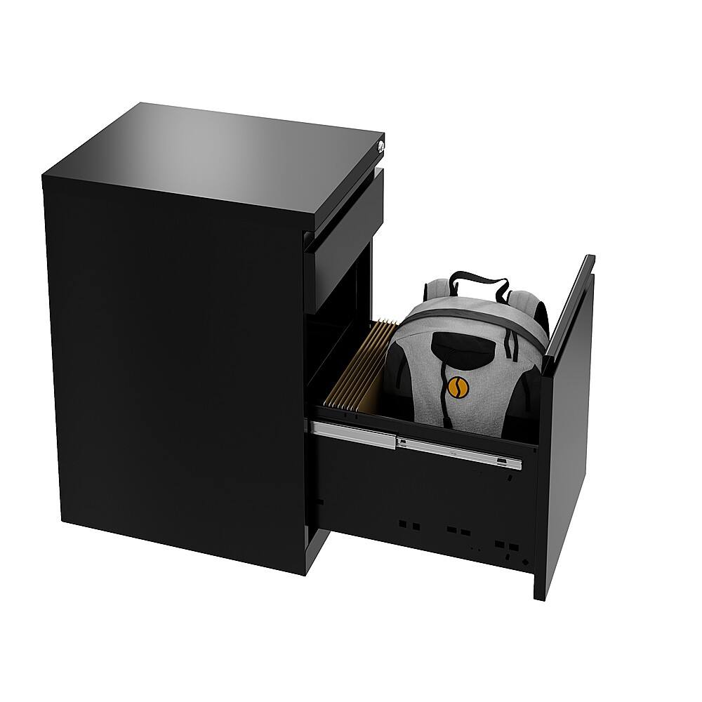 Alt View 14. Hirsh - 20-inch Deep Mobile Pedestal File 2-Drawer Box-Backpack with Full Width Pull - Black.