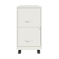Space Solutions - 18" 2 Drawer Mobile Smart Vertical File Cabinet - Pearl White - Front_Zoom