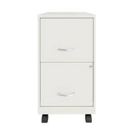 Space Solutions - 18" 2 Drawer Mobile Smart Vertical File Cabinet - Pearl White