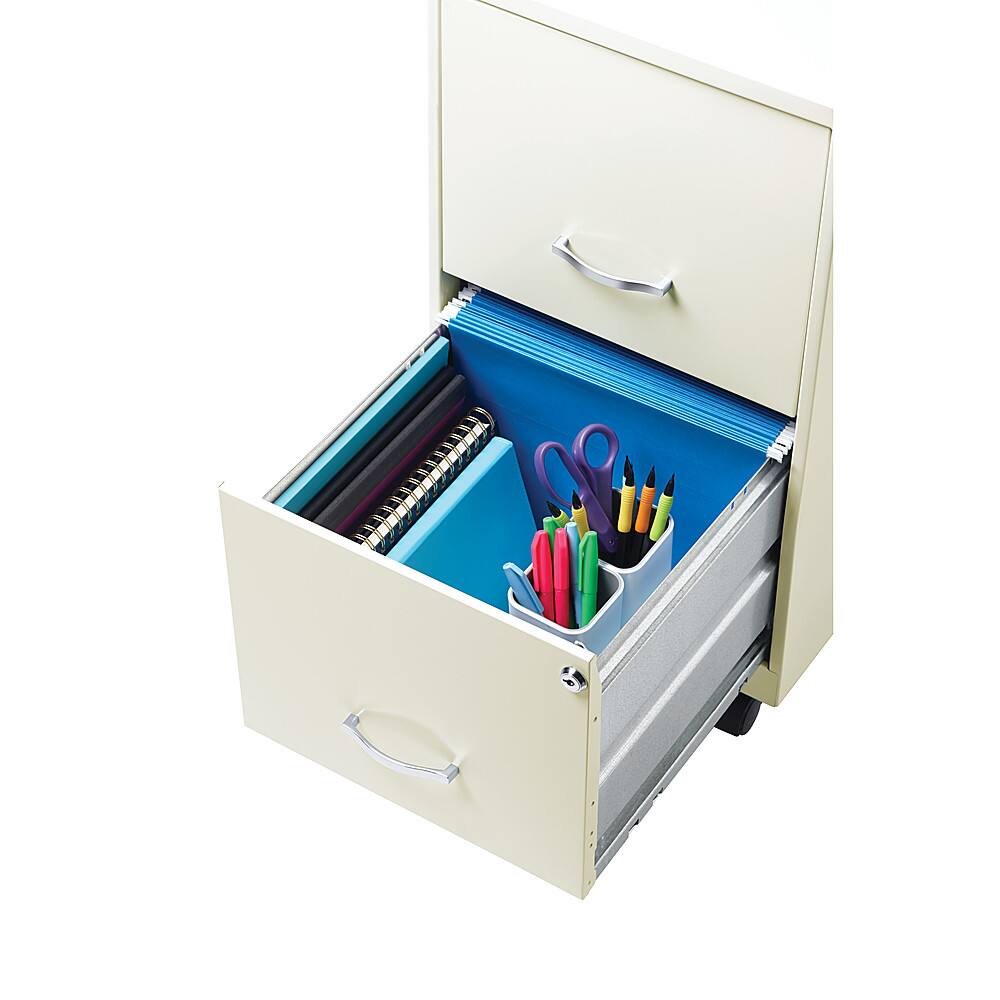 Alt View 15. Space Solutions - 18" 2 Drawer Mobile Smart Vertical File Cabinet - Pearl White.
