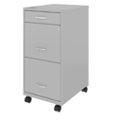 Alt View Zoom 12. Space Solutions - 18" Deep 3 Drawer Mobile Metal File Cabinet with Pencil Drawer - Arctic Silver.