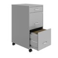 Alt View Zoom 13. Space Solutions - 18" Deep 3 Drawer Mobile Metal File Cabinet with Pencil Drawer - Arctic Silver.