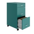 Alt View Zoom 13. Space Solutions - 18" Deep 3 Drawer Mobile Metal File Cabinet with Pencil Drawer - Teal.