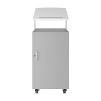 Hirsh - Mobile Locking Podium for Classroom or Office - Arctic Silver - White - Front_Zoom