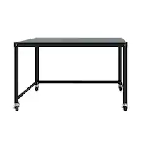 Hirsh - Ready-to-assemble 48-inch Wide Mobile Metal Desk - Black - Front_Zoom