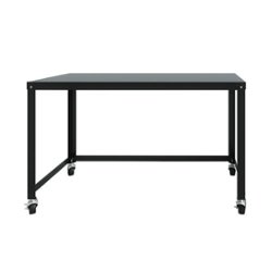Hirsh - Ready-to-assemble 48-inch Wide Mobile Metal Desk - Black - Front_Zoom