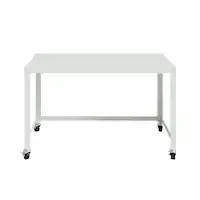 Hirsh - Ready-to-assemble 48-inch Wide Mobile Metal Desk - White - Front_Zoom