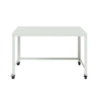 Hirsh - Ready-to-assemble 48-inch Wide Mobile Metal Desk - White - Front_Zoom