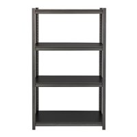 Space Solutions - 3200 Riveted Steel Shelving 4-Shelf Unit, 18D x 36W x 60H - Gunmetal Gray - Black - Front_Zoom