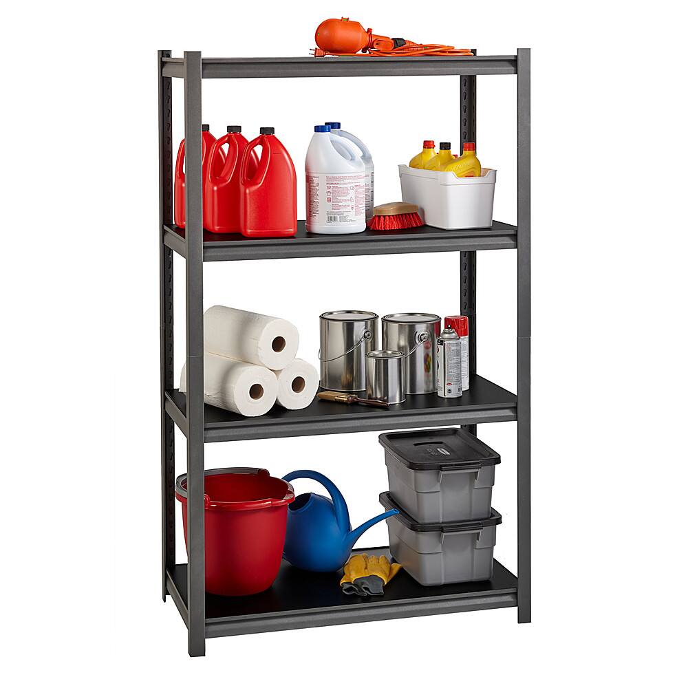 Alt View 12. Iron Horse - 3200 Riveted Steel Shelving 4-Shelf Unit, 18D x 36W x 60H - Gunmetal Gray - Black.