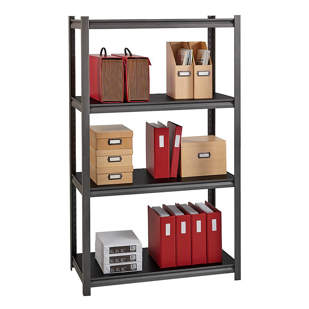 Alt View 13. Iron Horse - 3200 Riveted Steel Shelving 4-Shelf Unit, 18D x 36W x 60H - Gunmetal Gray - Black.