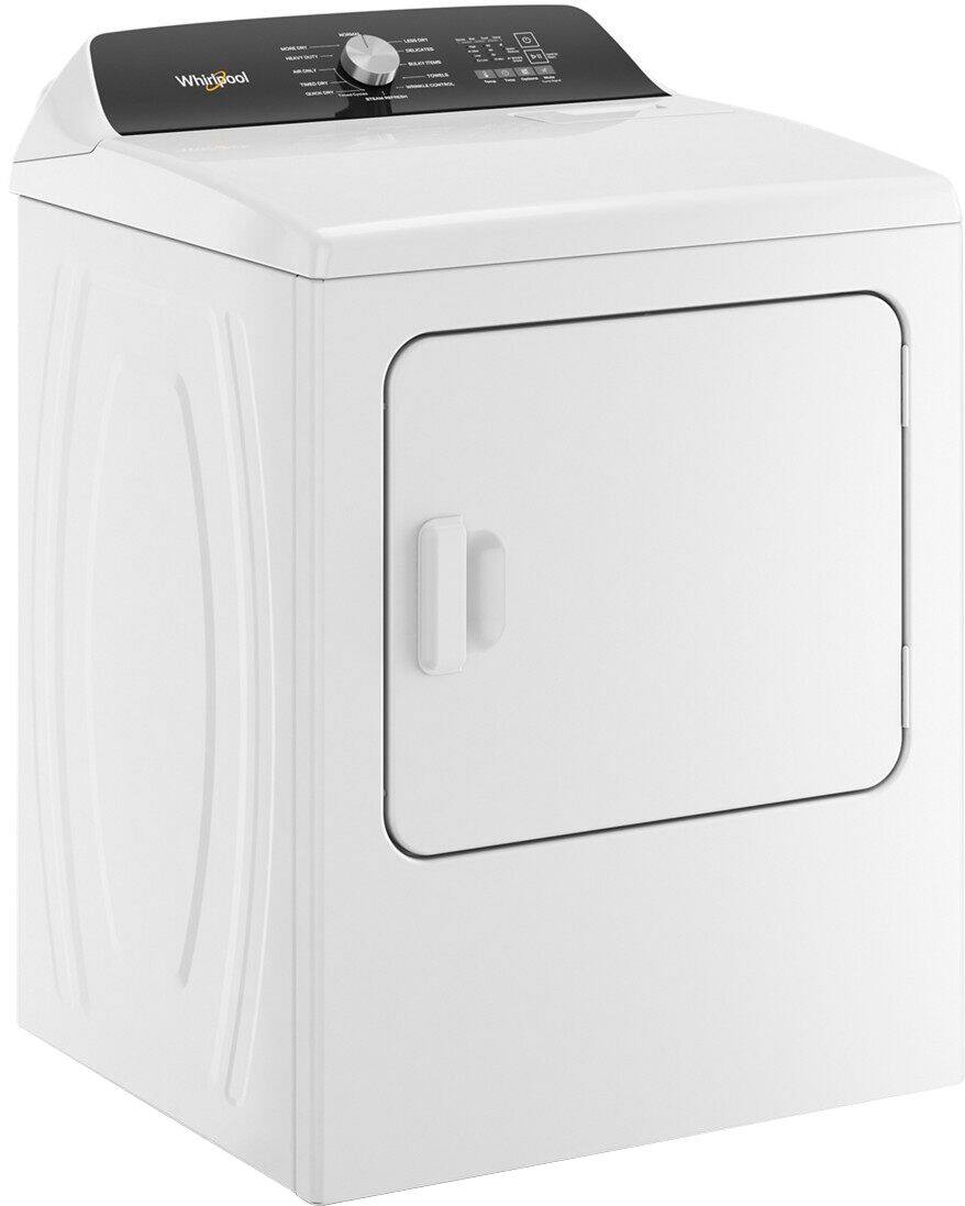 Angle. Whirlpool - 7.0 Cu. Ft. Electric Dryer with Steam and Moisture Sensing - White.