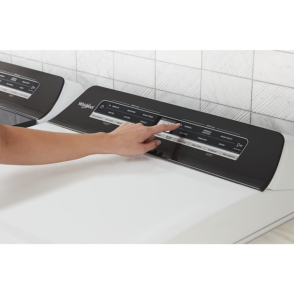 Alt View 14. Whirlpool - 7.4 Cu. Ft. Smart Electric Dryer with Steam and Advanced Moisture Sensing - White.