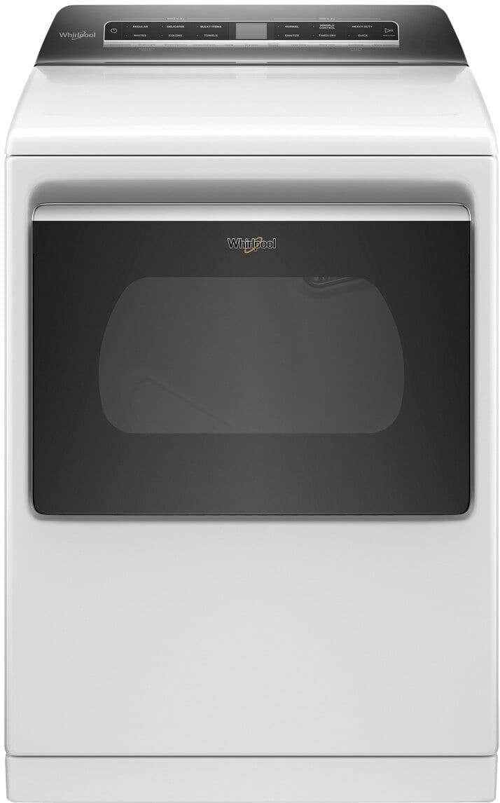 Whirlpool - 7.4 Cu. Ft. Smart Electric Dryer with Steam and Advanced Moisture Sensing - White - Front_Zoom