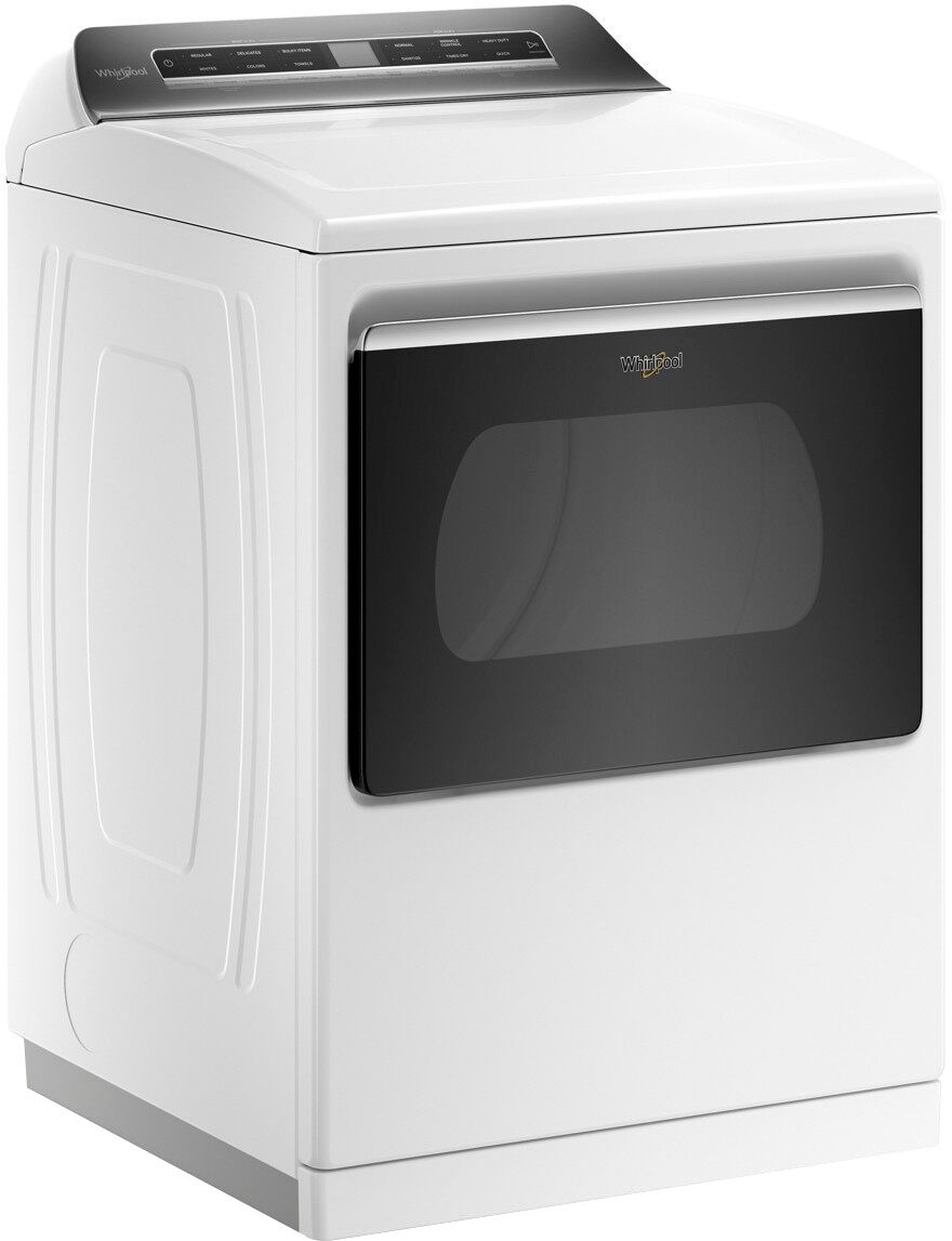 Angle View: Whirlpool - 7.4 Cu. Ft. Smart Electric Dryer with Steam and Advanced Moisture Sensing - White