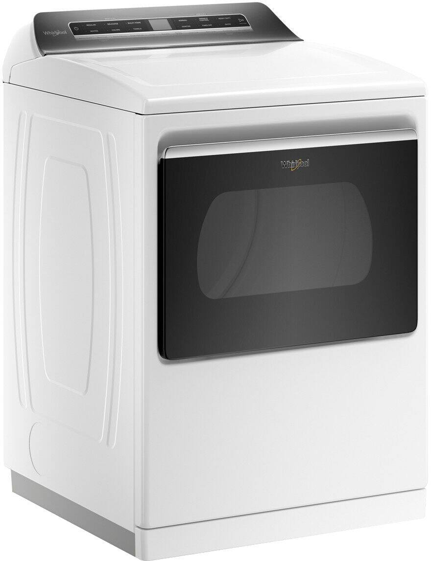 Angle. Whirlpool - 7.4 Cu. Ft. Smart Electric Dryer with Steam and Advanced Moisture Sensing - White.