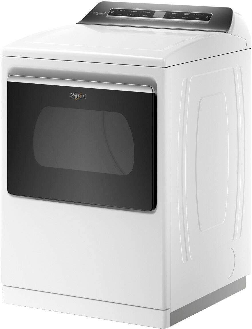 Left. Whirlpool - 7.4 Cu. Ft. Smart Electric Dryer with Steam and Advanced Moisture Sensing - White.