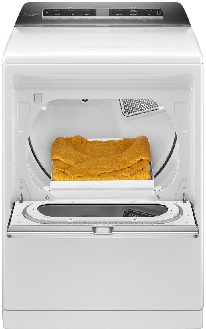 Alt View 3. Whirlpool - 7.4 Cu. Ft. Smart Electric Dryer with Steam and Advanced Moisture Sensing - White.