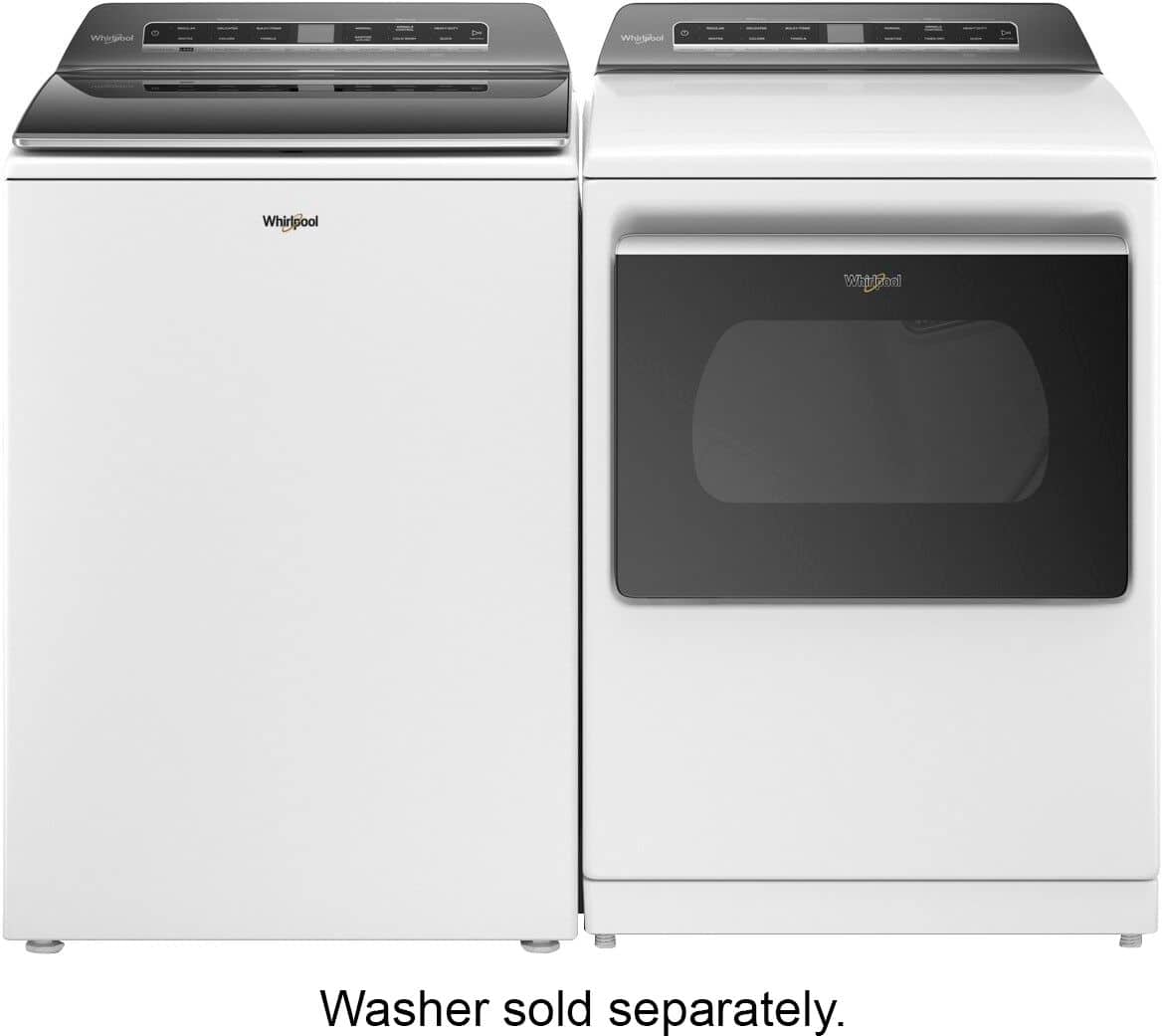Alt View 6. Whirlpool - 7.4 Cu. Ft. Smart Electric Dryer with Steam and Advanced Moisture Sensing - White.