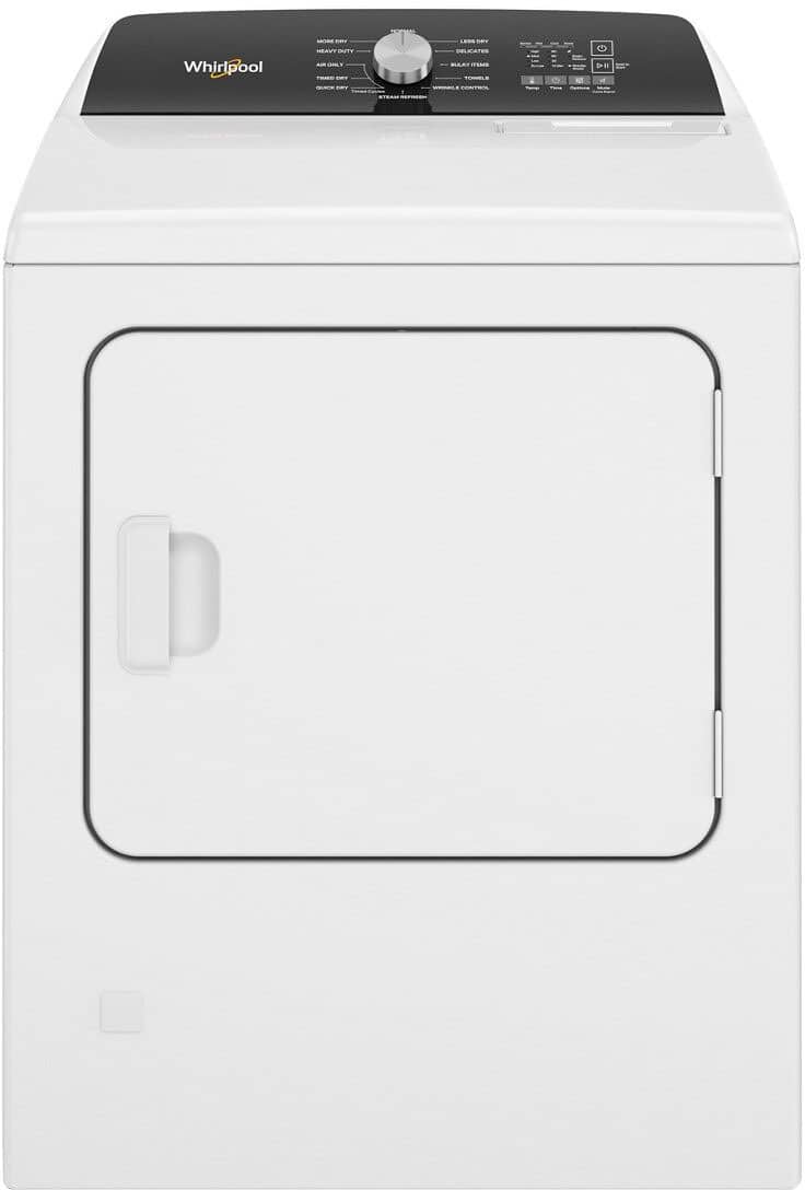 Front. Whirlpool - 7.0 Cu. Ft. Gas Dryer with Steam and Moisture Sensing - White.