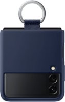 Silicone Cover with Ring for Samsung Galaxy Z Flip3 - Navy - Front_Zoom