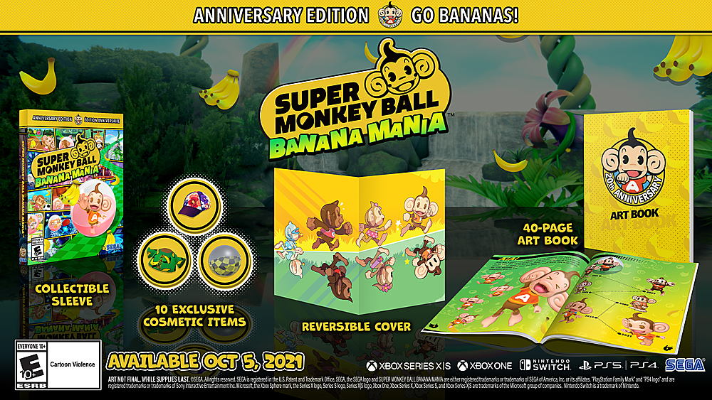 Left View: Super Monkey Ball: Banana Mania Anniverary Edition, SEGA, Xbox Series X, Xbox One, [Physical]