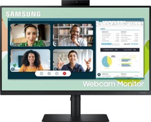 Samsung - A400 Series 24" IPS LED FHD FreeSync Monitor with Webcam - Black - Front_Zoom